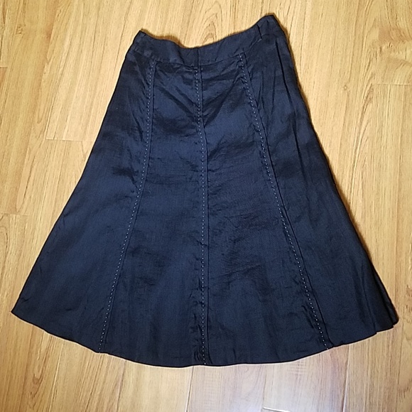 Gerard Darel French Linen Black Stitch Skirt 38 - Picture 2 of 5